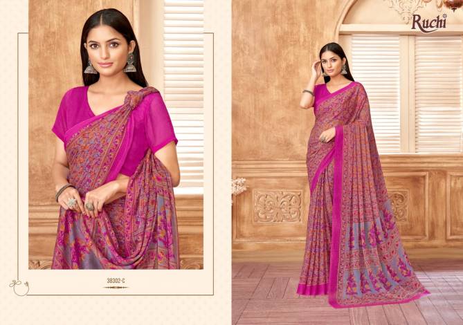 Star Chiffon 178 By Ruchi Daily Wear Chiffon Saree Suppliers In India